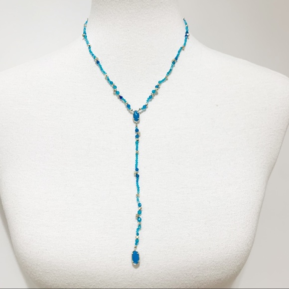 Kendra Scott turquoise aqua Bethany Y shaped NWT - Picture 2 of 8